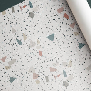 abstract shaped design wrapping paper with a white background